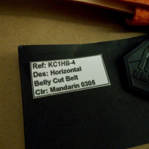 NWT KROCOA 100% Mandarin/Orange Crocodile Belt Silver Oval Buckle Size 32 - Picture 9 of 14